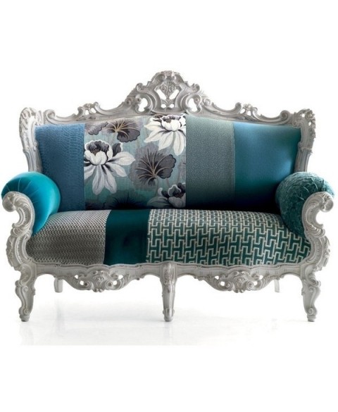 Divano luxury modello "prince relax" by Modà con pouf modello "riff"